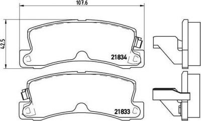 BREMBO Колодки задние TOYOTA/LEXUS (446612110, P83015)