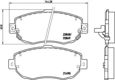 BREMBO Колодки тормозные LEXUS GS (JZS147) 300 Kw 156 03/93 - 08/97 (0446514080, P83037)