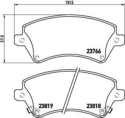 BREMBO Колодки передние TOYOTA Cor 1.4-1.8 00- (446502061, P83064)