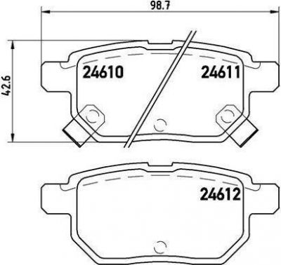 BREMBO Колодки тормозные задние дисковые Toyota corolla 2007-> (446612130, P83083)