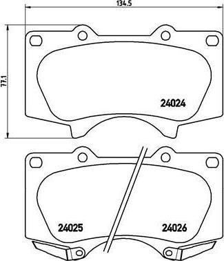 BREMBO Колодки передние LEXUS / TOYOTA / MITSUBISHI (446560320, P83102)