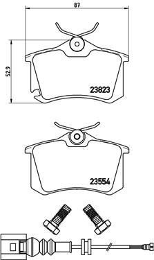 BREMBO Комплект тормозных колодок SEAT IBIZA IV (6L1) 1.2 Kw 44 06/07 - 05/08 R (6X0698451A, P85066)
