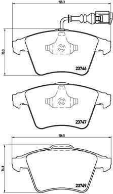 BREMBO Комплект тормозных колодок VW MULTIVAN V (7HM, 7HF) 1.9 TDI Kw 62 01/06 - > F (7H0698151A, P85082)