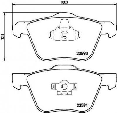 BREMBO Колодки тормозные VOLVO XC 90 2.5 T Kw 154 10/02 (274285, P86022)