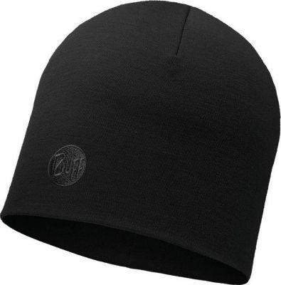 Шапка BUFF 2016-17 MERINO WOOL THERMAL HAT BUFF SOLID BLACK-BLACK-Standard (US:ONE SIZE)