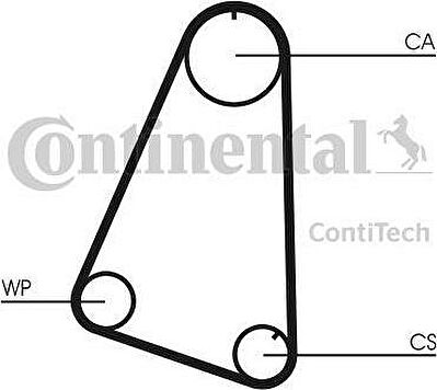 Contitech CT504 Ремень ГРМ FIAT 1.0-1.1 84-97 / OPEL 1.3 79-89 (104x15)