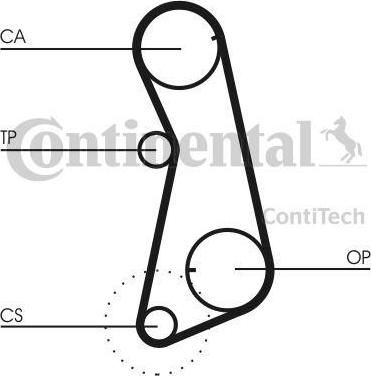 CONTITECH Ремень ГРМ AD VW SEAT PORSCHE 1.3-1.8 73->99 (51198119, CT637)