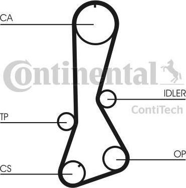 CONTITECH Ремень ГРМ TOYOTA 1.3 84-97 (123x24) (1356819025, CT695)