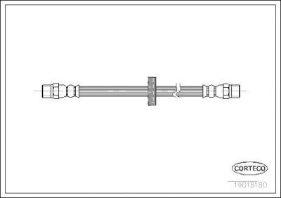 CORTECO Шланг тормозной задний VAG A100/A6(C4)/Golf II/Passat B3/Polo /L=202mm (19018180)