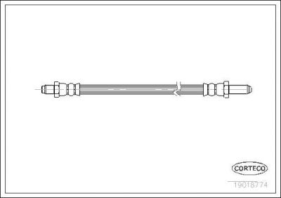 Corteco 19018774 тормозной шланг на FORD SIERRA (GBG, GB4)