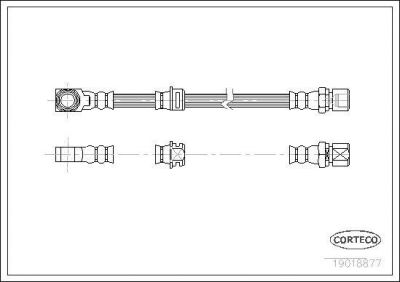 Corteco 19018877 тормозной шланг на OPEL OMEGA A (16_, 17_, 19_)