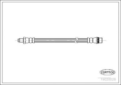 Corteco 19020028 тормозной шланг на RENAULT 19 I (B/C53_)