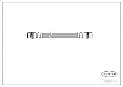 Corteco 19025743 Шланг тормозной RENAULT: CLIO III 1.2 16V/2.0 16V 05-, KANGOO 1.2/1.2 16V/1.4/1.5 dCi/1.5 dCi/1.5 dC