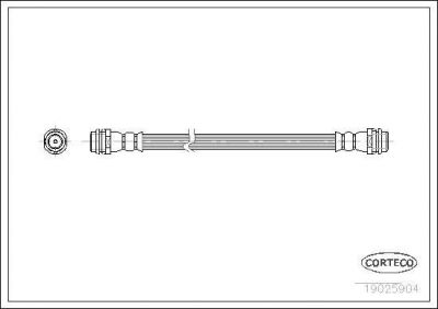 Corteco 19025904 тормозной шланг на SKODA SUPERB (3U4)