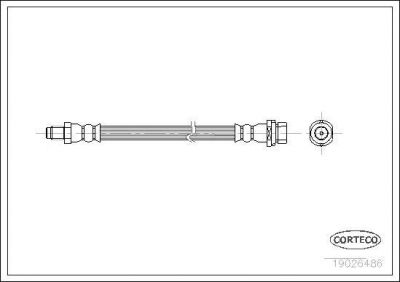 Corteco 19026486 тормозной шланг на FORD FOCUS (DAW, DBW)