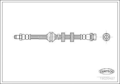 Corteco 19026487 тормозной шланг на FORD FOCUS (DAW, DBW)