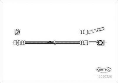 CORTECO Тормозной шланг передний [298mm] (19030328)