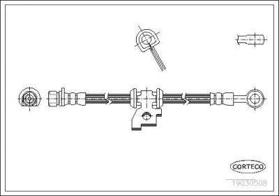 Corteco 19030508 тормозной шланг на HONDA CIVIC III Hatchback (AL, AJ, AG, AH)