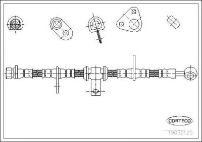 Corteco 19032125 тормозной шланг на ROVER 600 (RH)