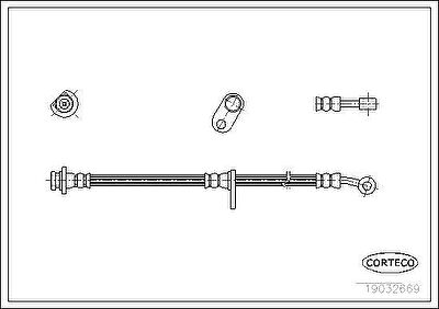 Corteco 19032669 тормозной шланг на HONDA CR-V I (RD)