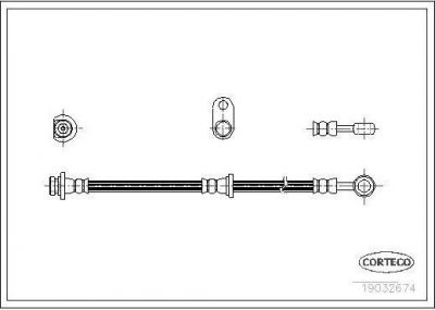 Corteco 19032674 тормозной шланг на HONDA PRELUDE III (BA)