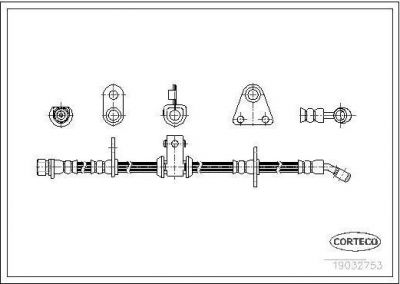 Corteco 19032753 тормозной шланг на HONDA PRELUDE III (BA)