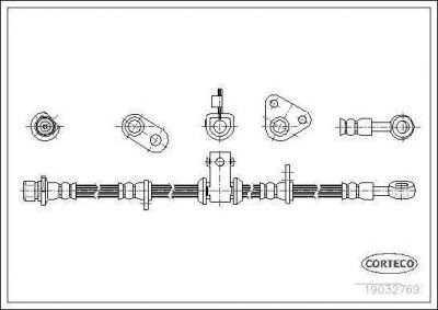 Corteco 19032769 тормозной шланг на HONDA ACCORD VI (CG, CK)