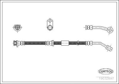 Corteco 19032897 тормозной шланг на HONDA CIVIC VI купе (EJ, EM1)