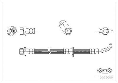 Corteco 19033096 тормозной шланг на TOYOTA CARINA E седан (_T19_)