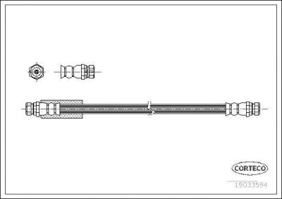 Corteco 19033594 тормозной шланг на VW GOLF VI кабрио (517)