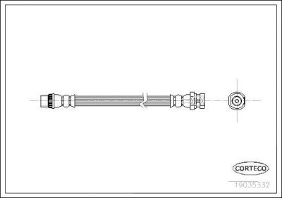 Corteco 19035332 тормозной шланг на NISSAN KUBISTAR (X76)