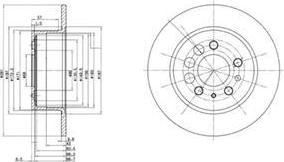 Delphi BG2103 Диск тормозной VOLVO 240/260/740/760/940/960 задний D=281мм.