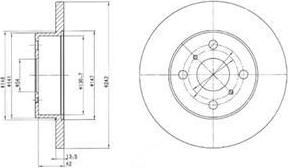 Delphi BG2254 тормозной диск на TOYOTA COROLLA Liftback (_E8_)