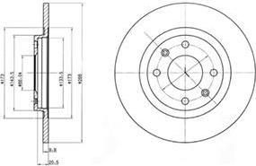 Delphi BG2308 тормозной диск на PEUGEOT 405 II Break (4E)