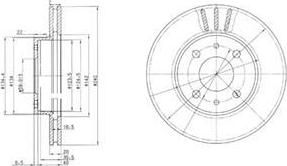 Delphi BG2330 тормозной диск на FIAT UNO (146A/E)