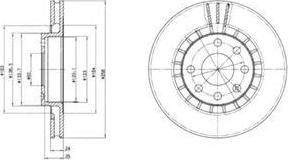 DELPHI Диск тормозной передний вентилируемый CHEVROLET LANOS/DAEWOO NEXIA 14