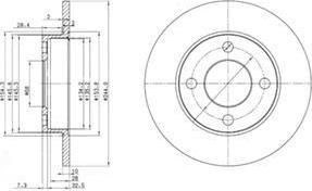Delphi BG2517 Диск тормозной AUDI 80/90 1.8-2.8 quattro 82-94 задний D=245мм.