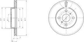 Delphi BG2588 тормозной диск на TOYOTA COROLLA FX Compact (E8B)