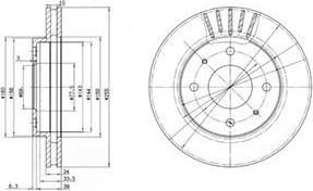 Delphi BG2763 Диск тормозной MITSUBISHI GALANT 88>04/CARISMA 95>06/VOLVO S40 95>04 передний