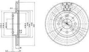 DELPHI Диск тормозной ALFA ROMEO 145/147 94-01/FIAT DOBLO 01-/PUNTO 01- передний вент. (цена за 1 шт., в упак. 2 шт.) (60811266, BG2830)