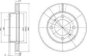 Delphi BG2891 Диск тормозной TOYOTA COROLLA 1.3-2.0 92-02 передний D=255мм.