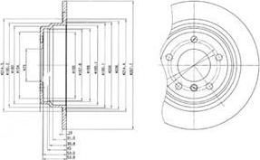 Delphi BG3044 Диск тормозной 5 E39 520-525 95-03 задний D=298мм.