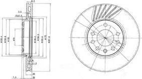 DELPHI Диск тормозной передний OPEL VECTRA 95-03/SAAB 900 93-98/9.3 98-03/9.5 97- (цена за 1 шт., в упак. 2 шт.) (BG3142)
