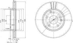 DELPHI Диск тормозной передний вентилируемый MERCEDES W202/W203/W210/R170 2.0-3.0 (цена за 1 шт., в упак. 2 шт.) (BG3240)