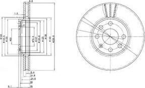 DELPHI Диск тормозной OPEL ASTRA G 1.2-2.0 98-05 передний D=256мм. (цена за 1 шт., в упак. 2 шт.) (BG3404)