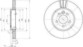 Delphi BG3503 Диск тормозной ROVER 75 1.8-2.5 99- передний вент.D=284мм.