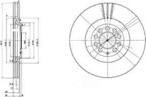 DELPHI Диск торм. пер. вент.[312x25] 5 отв.(min 2) (BG3528)