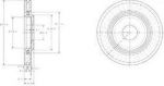 Delphi BG3620 Диск тормозной CITROEN C3/C4/C5 03>/BERLINGO 96>/PEUGEOT 206/307/PARTNER пер.