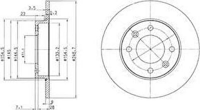 Delphi BG3653 Диск тормозной CITROEN BERLINGO/C2/C3/C4/PEUGEOT 307/PARTNER задний D=247мм.