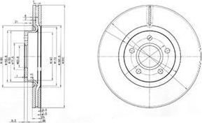 Delphi BG3895 Диск тормозной FORD FOCUS II/III 04-/VOLVO S40/V50 04-передний вент.D=300мм.